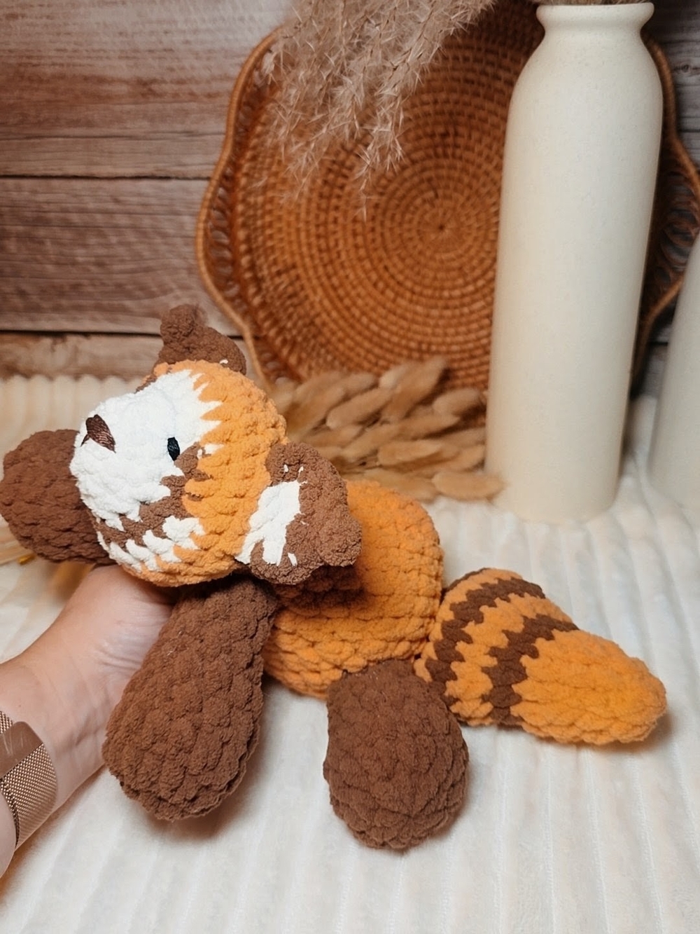 Handmade Crochet Red Panda Stuffed Animal